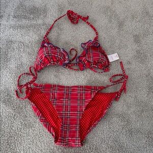 Xhilaration Red Plaid Bikini